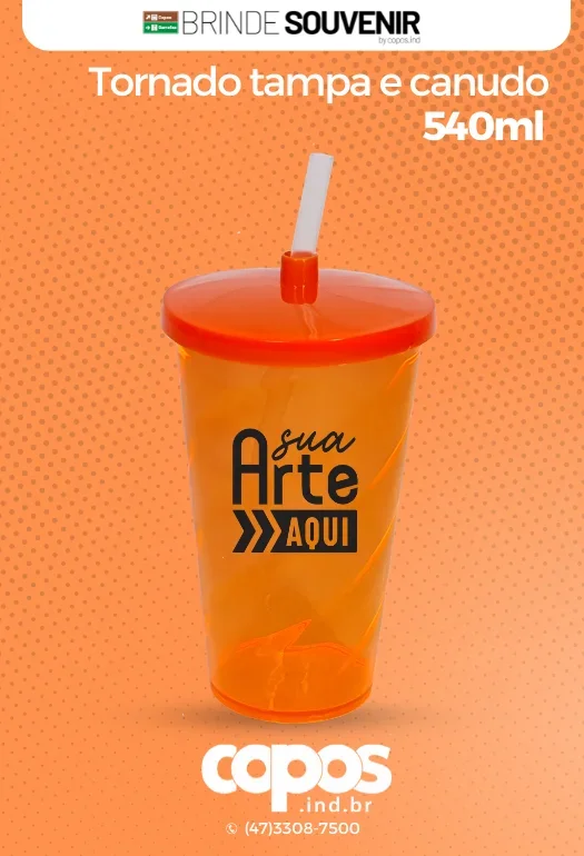 Copo Tornado tampa e canudo Copo Tornado tampa e canudo